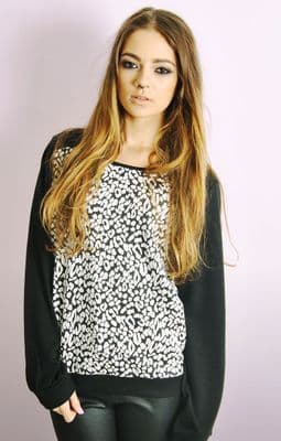 Jacquard Style Sweatshirt In Leopard