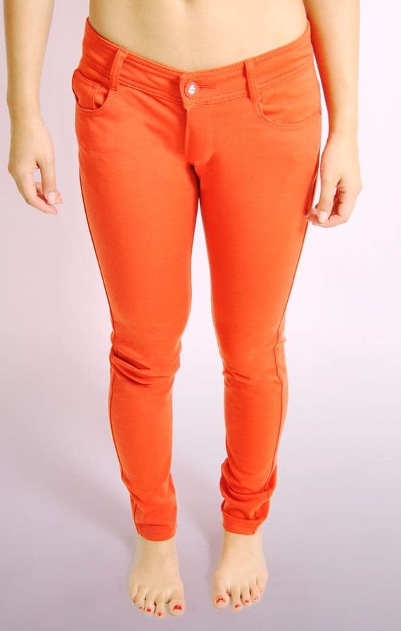 Ladies Coral Skinny Jeans