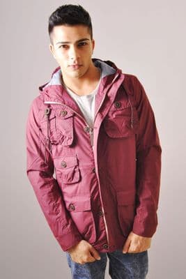 Lightweight Pocket Jacket In Burgundy