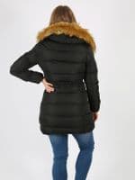 Lovedrobe Black Long Belted Puffer Jacket