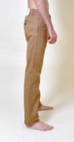 Mens Camel Cotton Turn Up Chinos