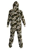 Mens camouflage printed hooded onesie