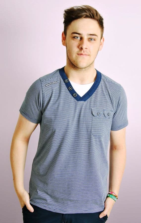 Mock Layer Striped T-Shirt