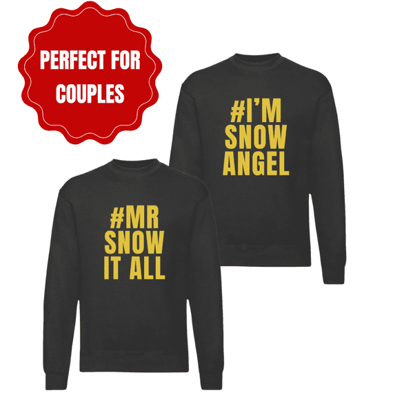 Mr Snow At All & I'm Snow Angel Christmas Sweater