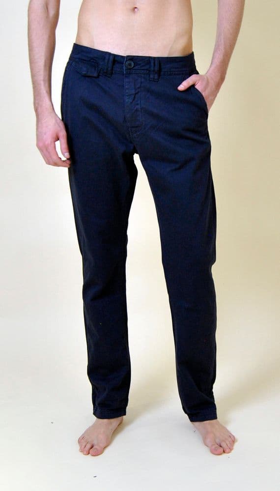 Navy Cotton Turn Up Chinos