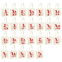 Printed Cotton Shopper Long Handle Bag - Christmas Text & Letter