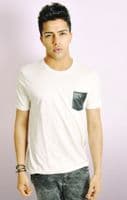 Pu Pocket Detail T-shirt- more colours