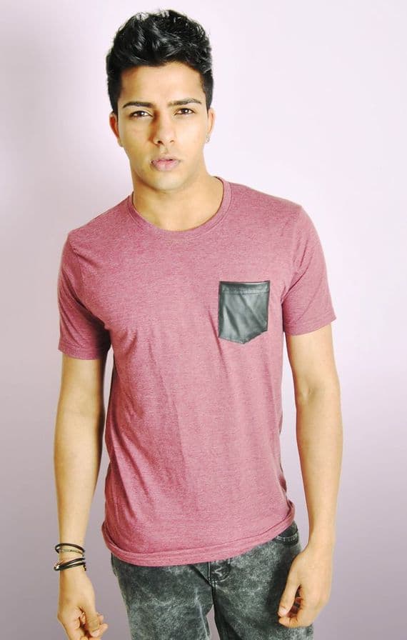 Pu Pocket Detail T-shirt- more colours