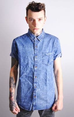 Short Sleeve Acid Wash Shirt