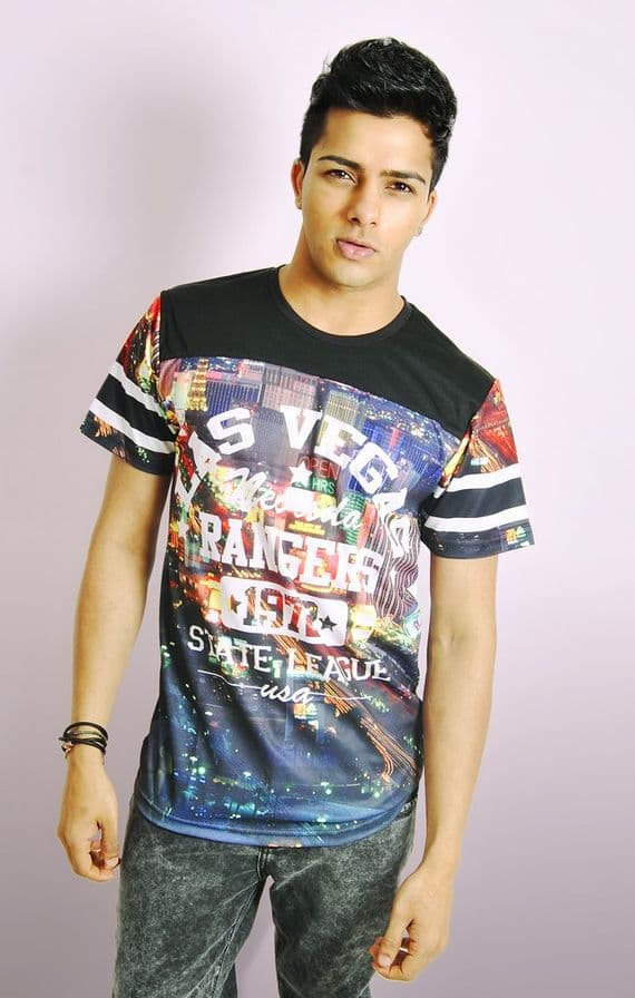 Vegas Print Hockey Style Mesh T-shirt