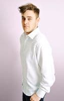 White Checked Shirt with Stitch Design
