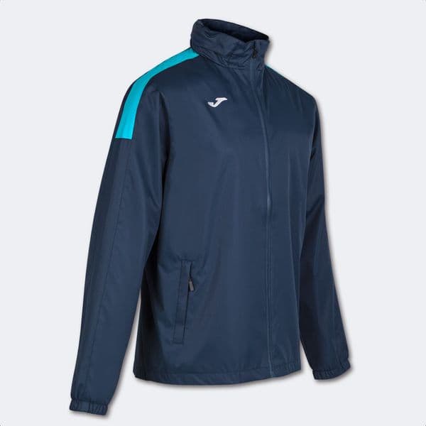 TRIVOR RAIN JACKET - Navy/Fluo Turq