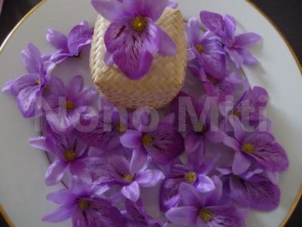 12 - 30 x Tête fleur mini orchidée * mauve