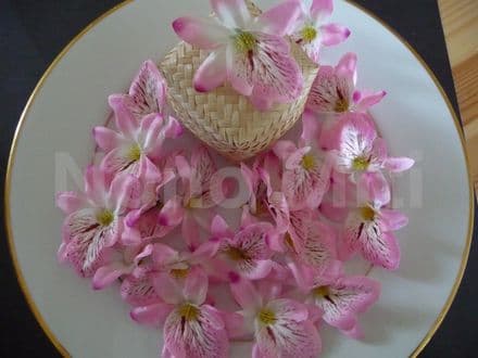 12 - 30 x Tête fleur mini orchidée * rose
