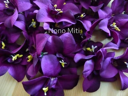 12-30 x tête orchidée dendobrium *dark purple