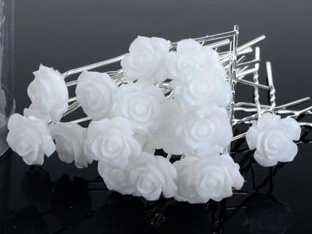 3 épingles cheveux fleur rose