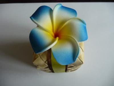 30 têtes fleur frangipanier * 6cm bleu