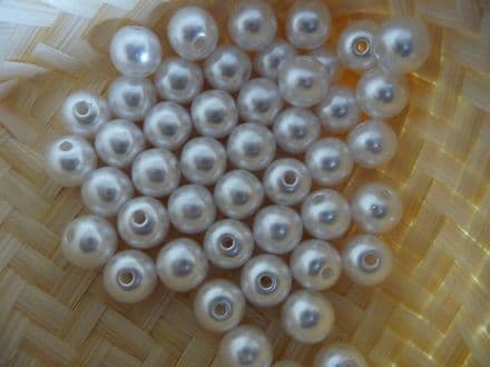 Perle blanche acrylique spéciale fleurs dragées * 7 grs