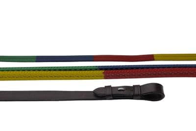 Multi Coloured Rubber Covered Reins