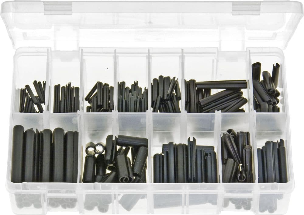 Spring Roll Pins Black Metric 12 x Sizes, O.D. x Length: 2.5 x 24 mm, 2 ...