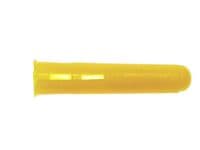 This Yellow Standard Plastic Plug is suitable for Solid Base Materials. Size: Plug Length: 22mm, Wood Screw Gauge No.: 4-8   Standard Plastic Plugs Yellow Plastic Plug