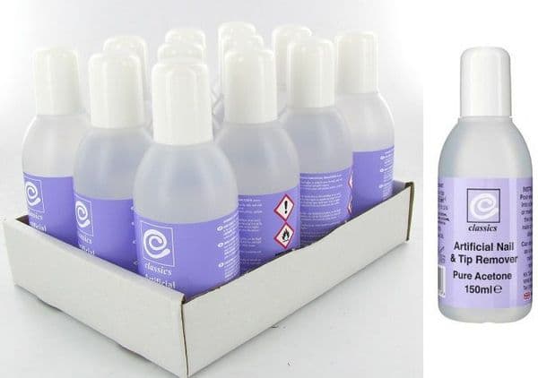 Classics Artificial Nail & Tip Remover Pure Acetone 150ml 1x12