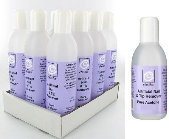 Classics Artificial Nail & Tip Remover Pure Acetone 250ml 1x12