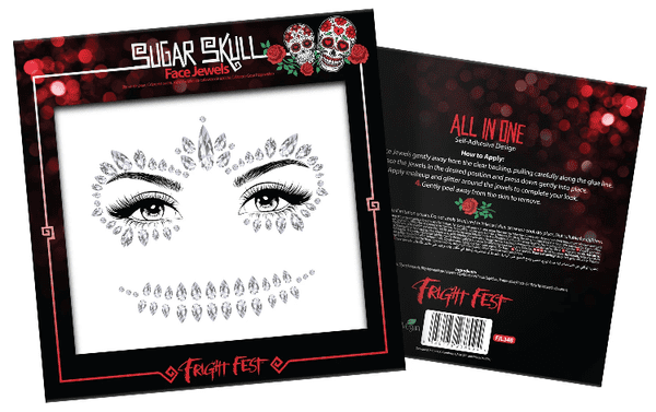 Fright Fest Sugar Skull Face Jewels Halloween