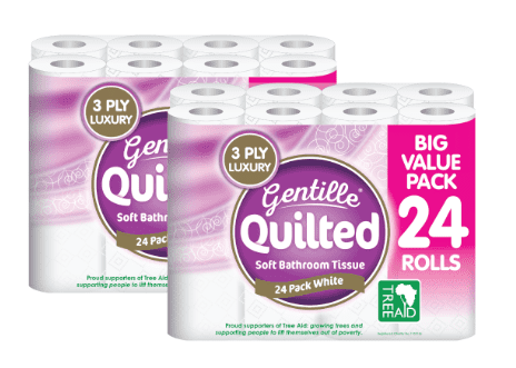 Gentille Quilted 3ply Toilet Rolls 24 pack