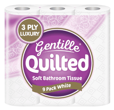 Gentille Quilted 3ply Toilet Rolls 9 pack