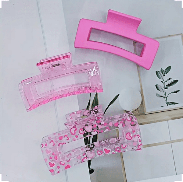 Hair Clamp Pink 1x3 assorted colours