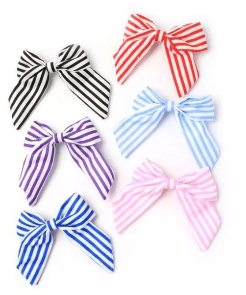 Molly&Rose Barrette Bow Striped 6 pack Back To School