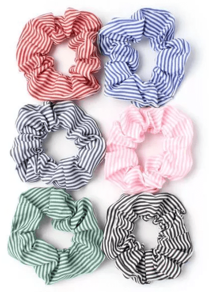 Molly&Rose Scrunchies Striped 6 pack Back To School