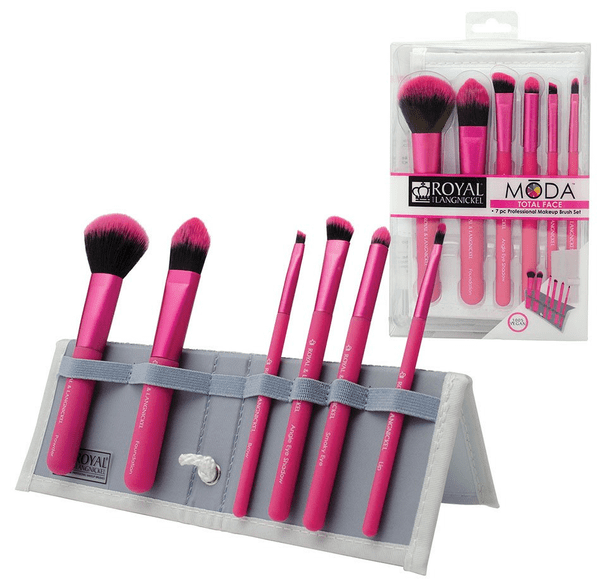 Royal Langnickel Moda Total Face 7pc Professional Makeup Brush Set Pink