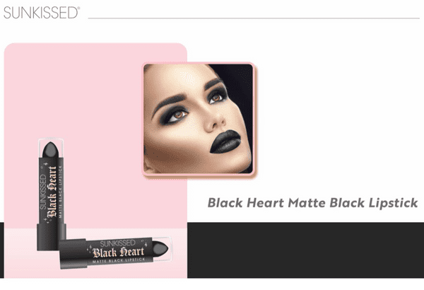 Sunkissed Black Heart Matte Black Lipstick