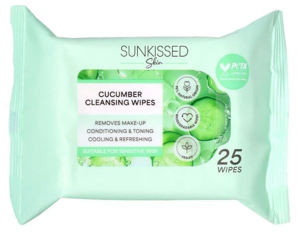 Sunkissed Face Wipes Cucumber Cleansing Wipes