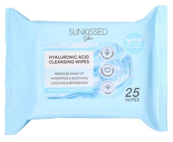 Sunkissed Face Wipes Hyaluronic Acid Cleansing Wipes