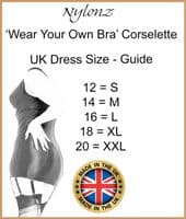 'Wear Your Own Bra' Corselette / Full Girdle - 6 Strap Black