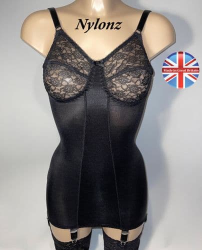 6 Strap Classic Corselette / Full Girdle - Black