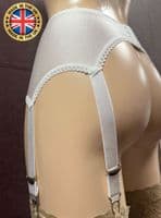 6 Strap CLASSIC Suspender Belt White