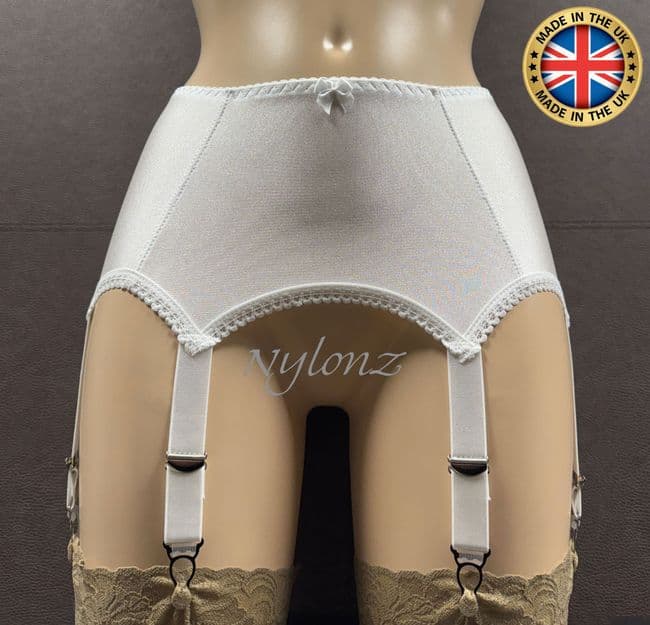 6 Strap CLASSIC Suspender Belt White