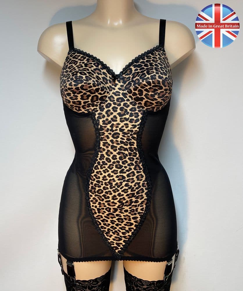 8 Strap Leopard Corselette / Full Girdle