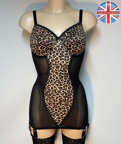 8 Strap Leopard Corselette / Full Girdle