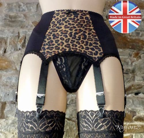 8 Strap Leopard Suspender Belt