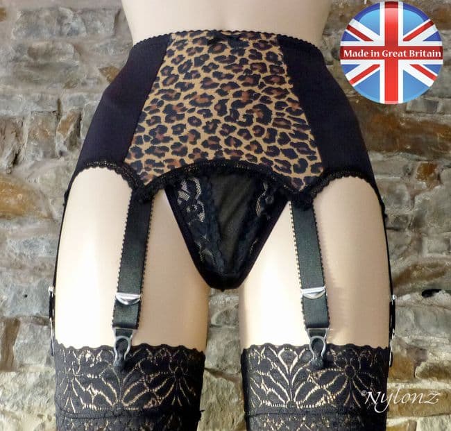 8 Strap Leopard Suspender Belt