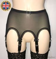 8 Strap Luxury Pull On Suspender Belt Black