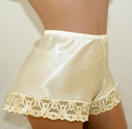 Classic Satin French Knickers - Ivory