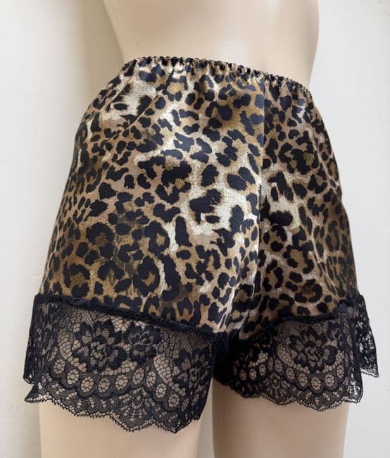 Classic Satin Leopard French Knickers