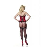 Classic Suspender Corset Set - Red