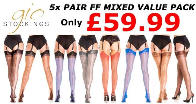 Gio Fully Fashioned Stockings *5 PAIR VALUE PACK* - Imperfects